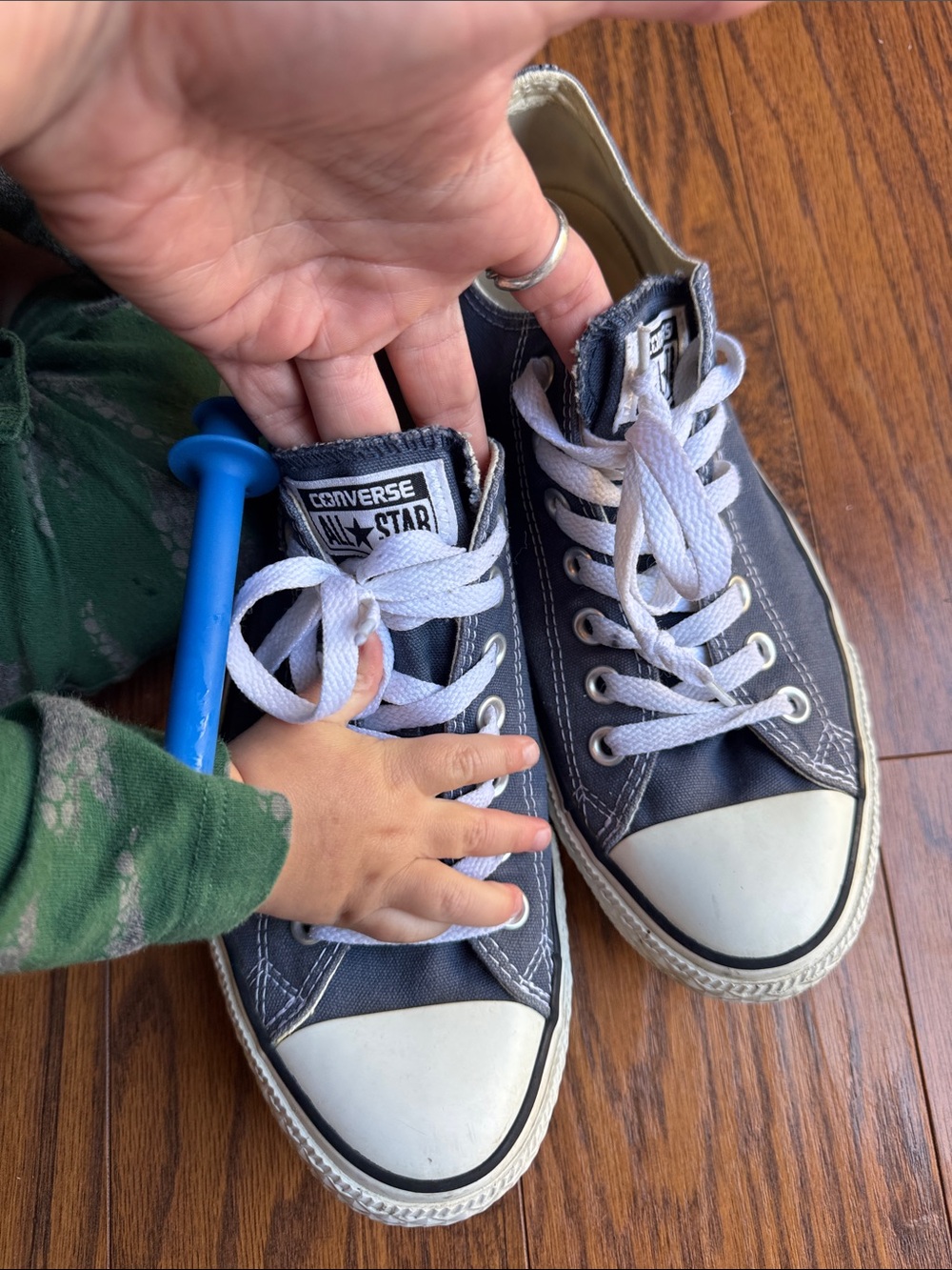 Converse Low Top Canvas Sneakers - Blue and White - Picture 6 of 6